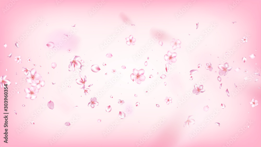 Nice Sakura Blossom Isolated Vector. Summer Flying 3d Petals Wedding Pattern. Japanese Style Flowers Wallpaper. Valentine, Mother's Day Tender Nice Sakura Blossom Isolated on Rose Nice Sakura Blossom Isolated Vector. Summer Flying 3d Petals Wedding Pattern. Japanese Style Flowers Wallpaper. Valentine, Mother's Day Tender Nice Sakura Blossom Isolated on Rose