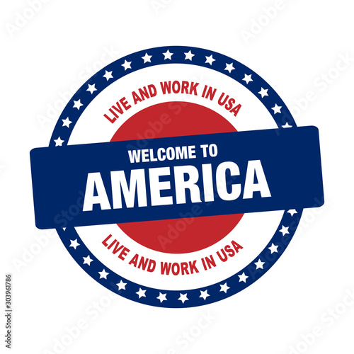 Free Download Welcome to America rubber stamp.  - GFXLoad