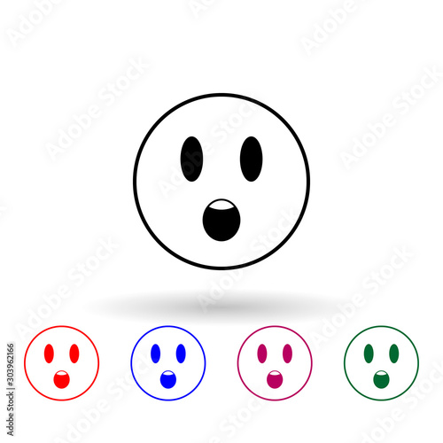 Suffers multi color icon. Simple thin line, outline vector of emoji icons for ui and ux, website or mobile application