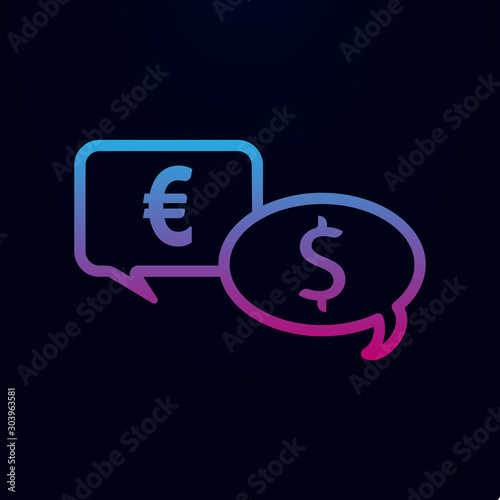 Vector illustration of euro & dollar nolan icon. Simple thin line, outline vector of finance icons for ui and ux, website or mobile application