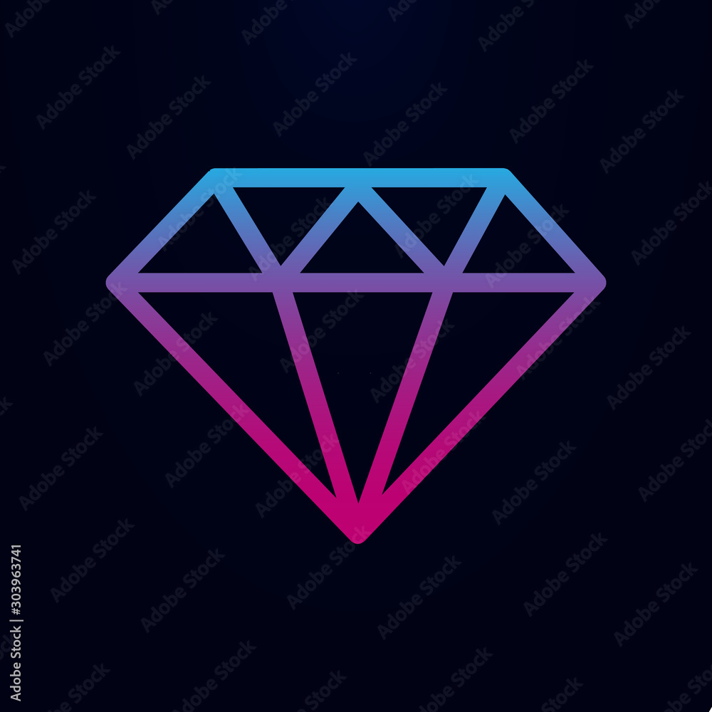 Diamond nolan icon. Simple thin line, outline vector of finance icons for ui and ux, website or mobile application Diamond nolan icon. Simple thin line, outline vector of finance icons for ui and ux, website or mobile application
