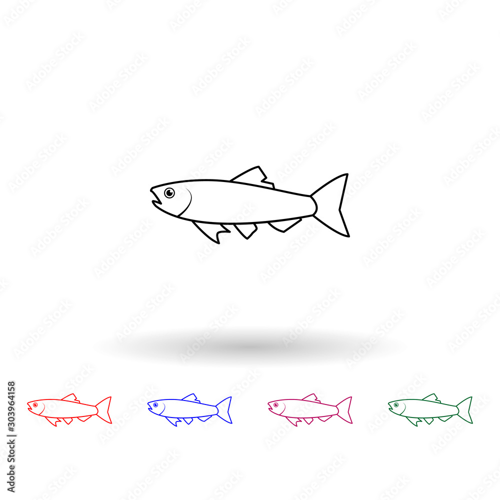 Barilius bendelisis multi color icon. Simple thin line, outline vector of fish icons for ui and ux, website or mobile application Barilius bendelisis multi color icon. Simple thin line, outline vector of fish icons for ui and ux, website or mobile application