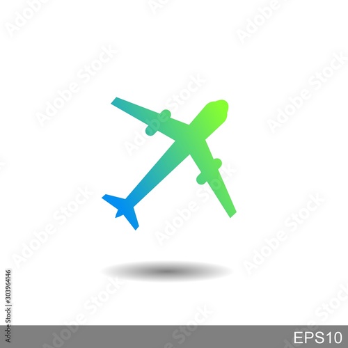 Airplane Icon Vector Transportation Logo Template on white background