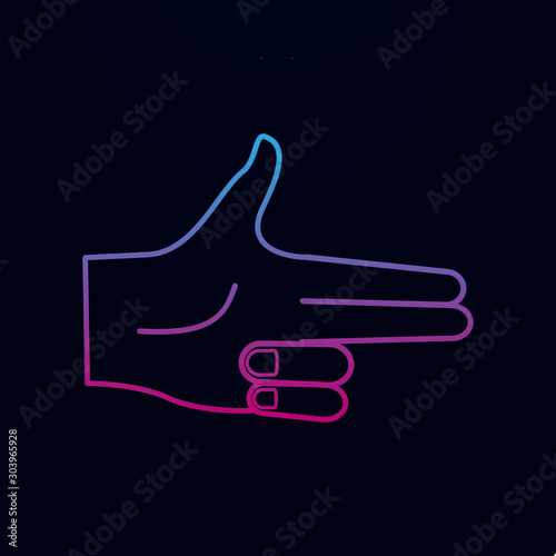 Hand sign pistol nolan icon. Simple thin line, outline vector of hands icons for ui and ux, website or mobile application