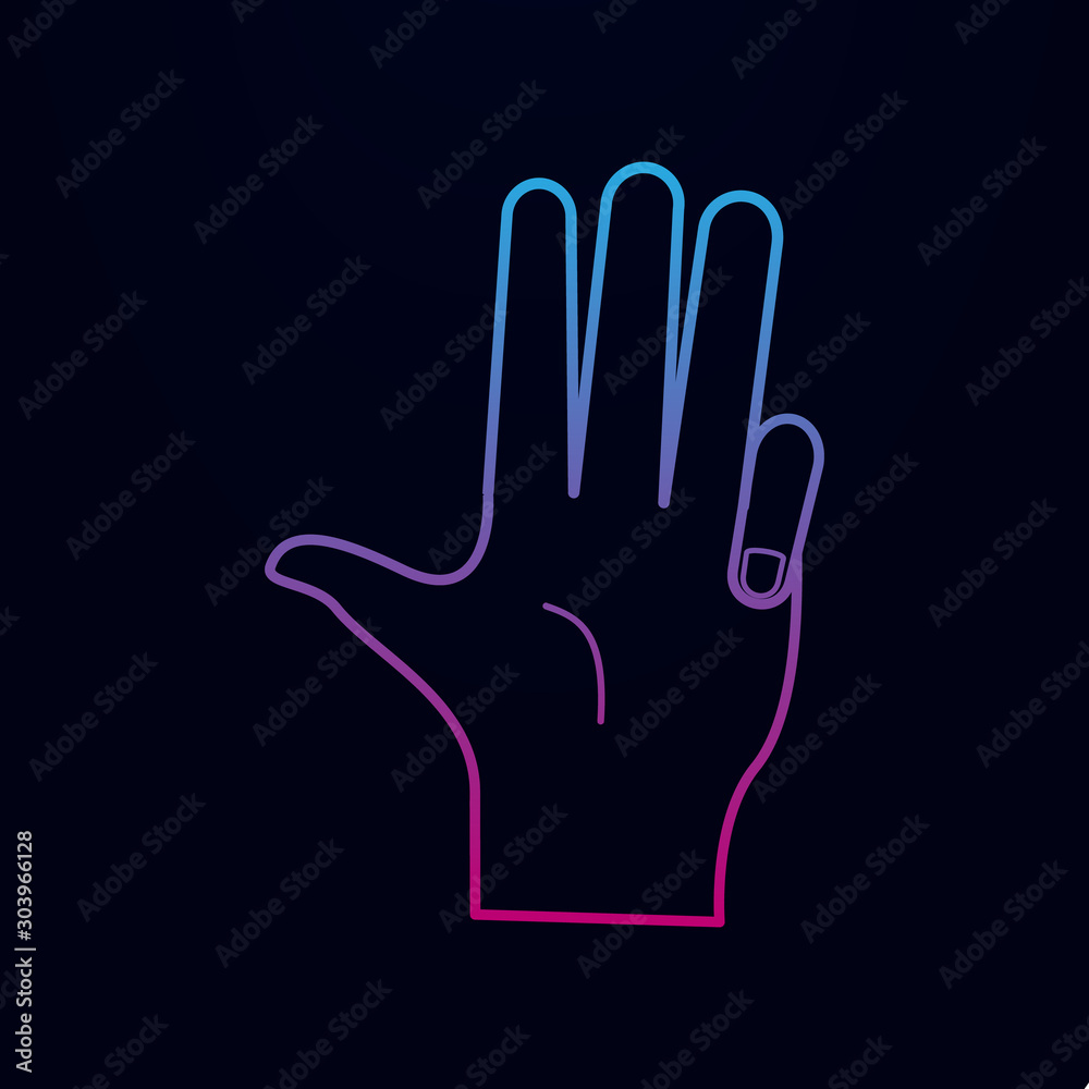 Hand sign covered little finger nolan icon. Simple thin line, outline vector of hands icons for ui and ux, website or mobile application Hand sign covered little finger nolan icon. Simple thin line, outline vector of hands icons for ui and ux, website or mobile application