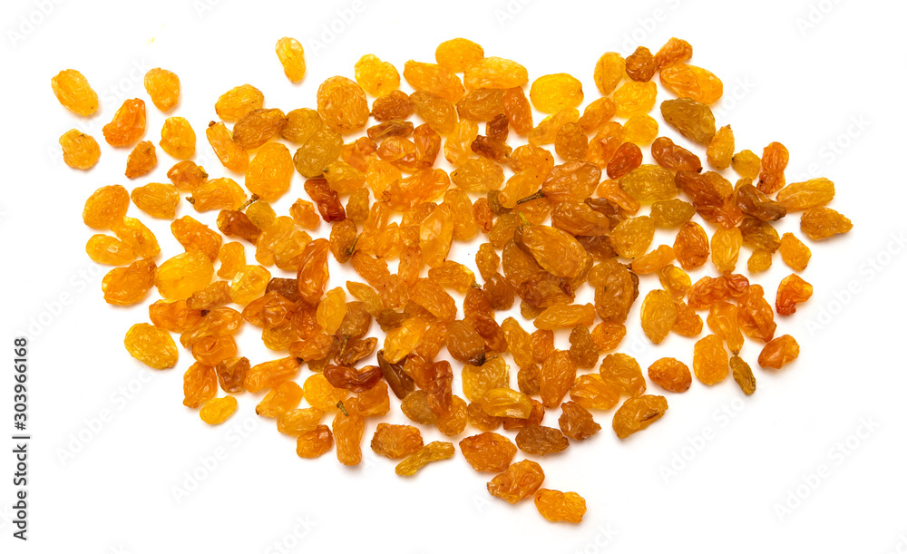 Dried raisins yellow raisins on a white background. Dried raisins yellow raisins on a white background.