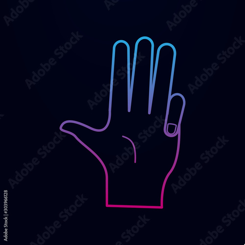 Hand sign covered little finger nolan icon. Simple thin line, outline vector of hands icons for ui and ux, website or mobile application