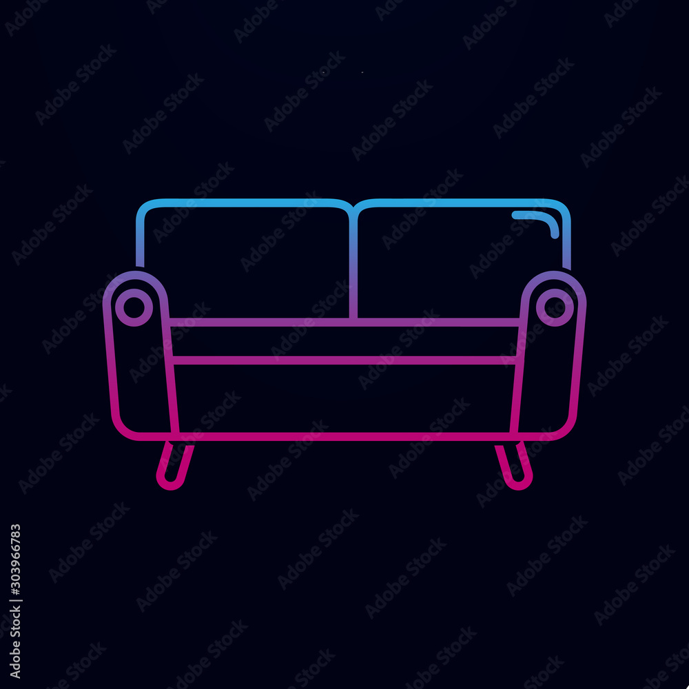 Sofa nolan icon. Simple thin line, outline vector of household icons for ui and ux, website or mobile application