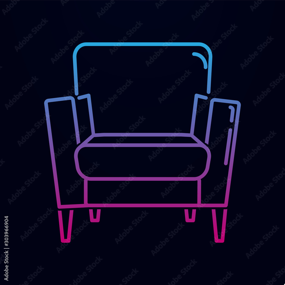 Armchair nolan icon. Simple thin line, outline vector of household icons for ui and ux, website or mobile application Armchair nolan icon. Simple thin line, outline vector of household icons for ui and ux, website or mobile application