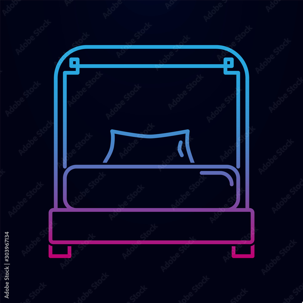 Single bed nolan icon. Simple thin line, outline vector of household icons for ui and ux, website or mobile application Single bed nolan icon. Simple thin line, outline vector of household icons for ui and ux, website or mobile application