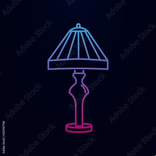 Table lamp nolan icon. Simple thin line, outline vector of household icons for ui and ux, website or mobile application