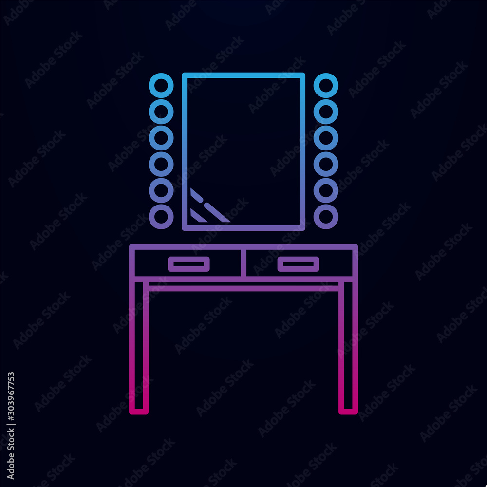 Console mirror outline nolan icon. Simple thin line, outline vector of household icons for ui and ux, website or mobile application Console mirror outline nolan icon. Simple thin line, outline vector of household icons for ui and ux, website or mobile application