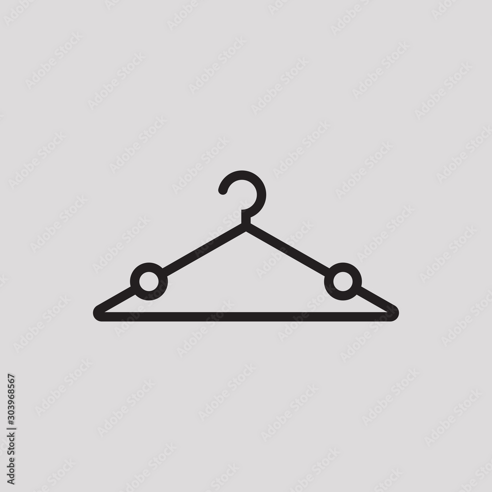 Simple coat hanger icons isolated from white backgrounds for graphic design elements. Simple coat hanger icons isolated from white backgrounds for graphic design elements.