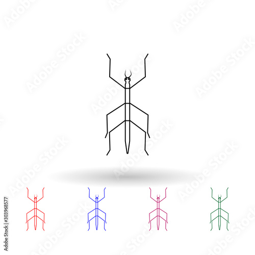 Insect stick multi color icon. Simple thin line, outline vector of insect icons for ui and ux, website or mobile application photo