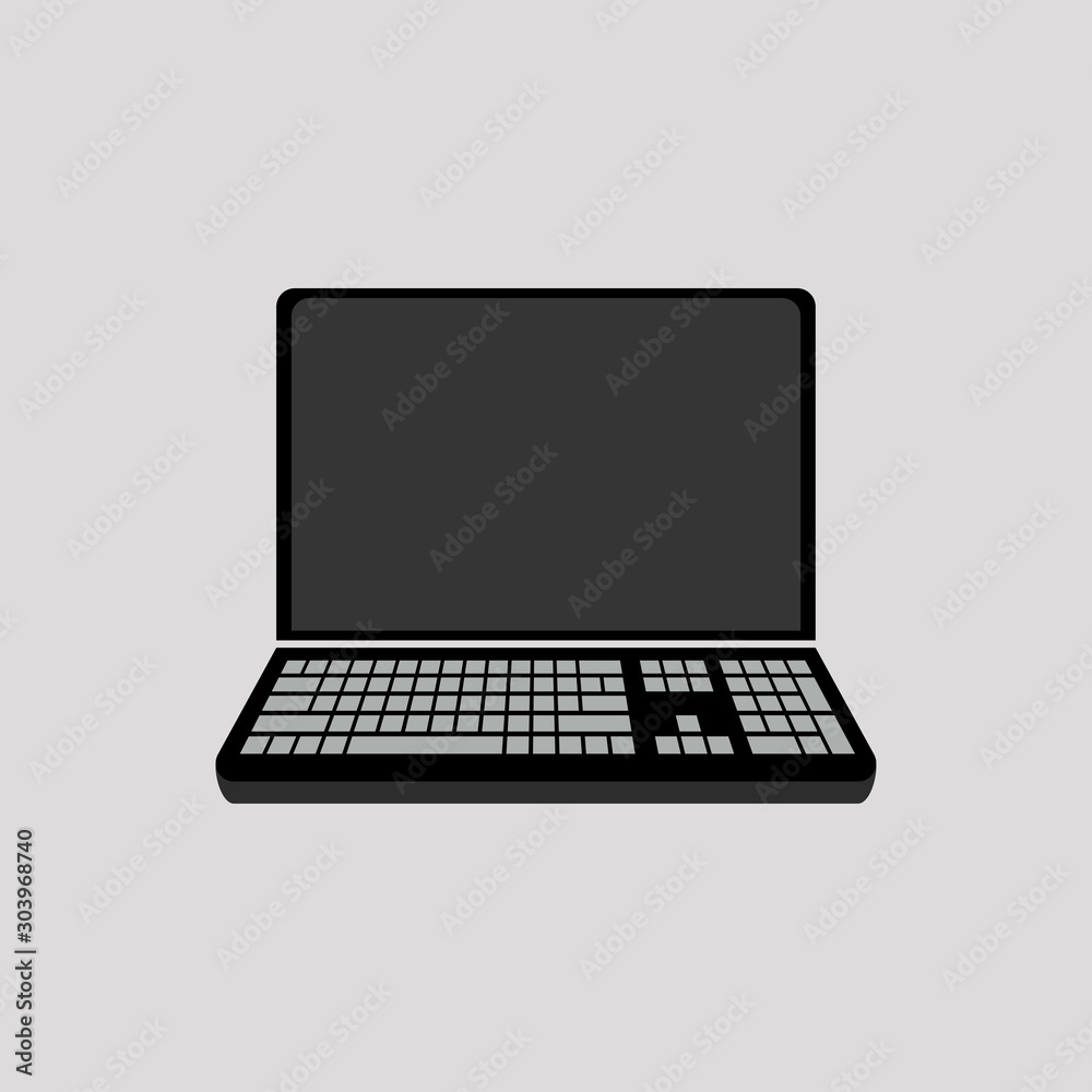 Simple laptop icon with a blank screen Simple laptop icon with a blank screen
