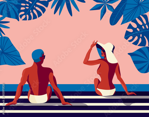 Retro vintage summer poster