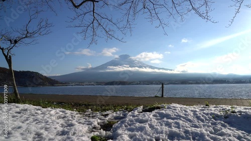 Beautiful Mountain Fuji at Kawaguchigo lake in Japan photo