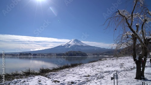 Beautiful Mountain Fuji at Kawaguchigo lake in Japan photo