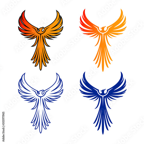 Charming Illustration Phoenix Logo Concept	