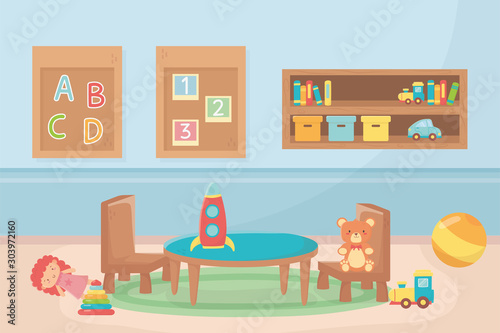 block numbers alphabet table chairs ball room toys