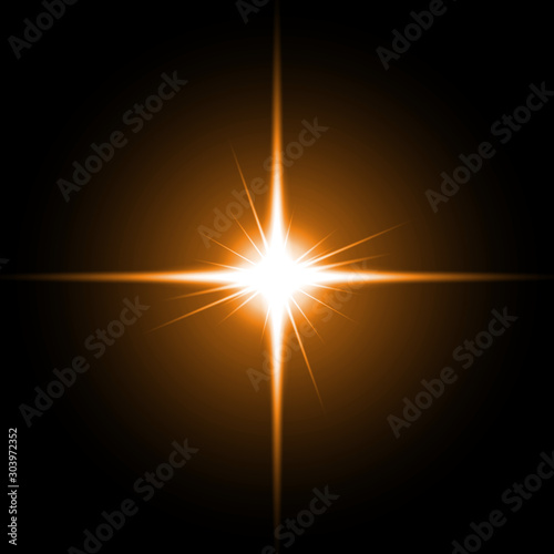 Lens flare isolated on black background