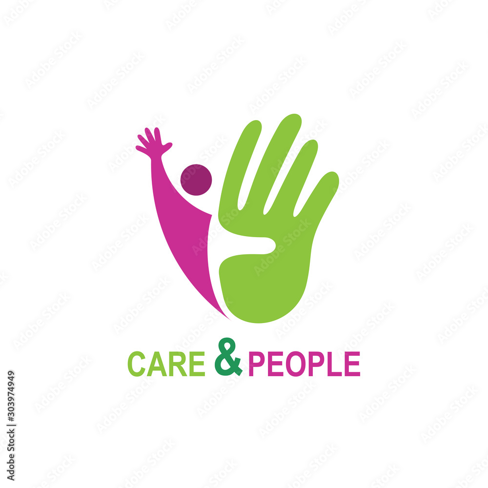 Creative Care Concept Logo Design Template, Hand and people logo Creative Care Concept Logo Design Template, Hand and people logo