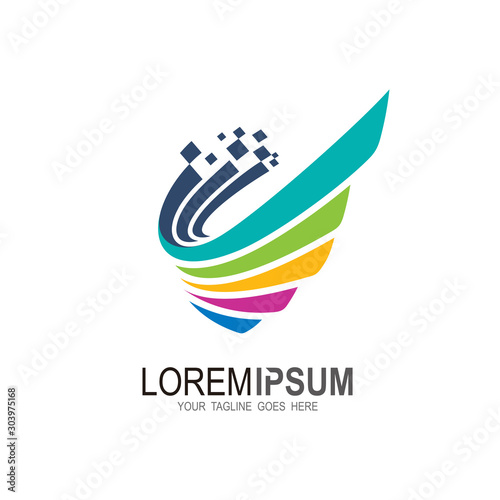Wing logo and pixel design technology, 