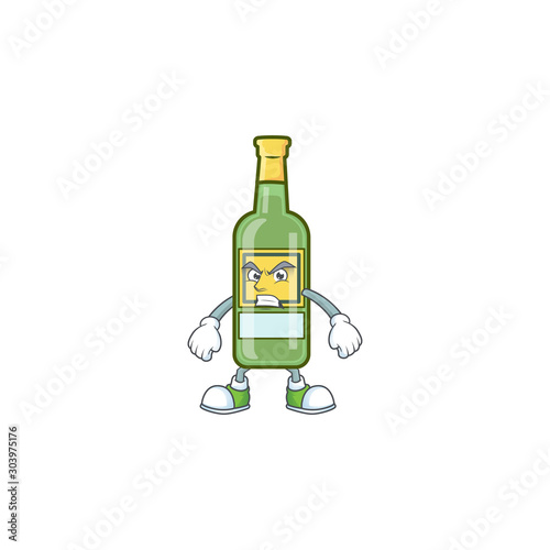 Sweet whiskey cartoon character with annoyed mascot