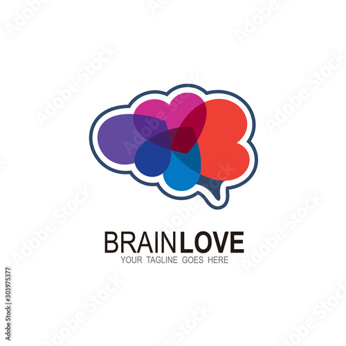 Brand logo with love design template, Health logo, 