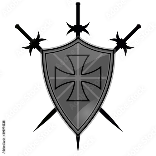Templar Shield  vector icon.