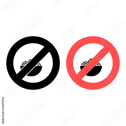 No No noodles, pasta, noodles, plate icon. Simple glyph, flat vector of Food ban, prohibition, embargo, interdict, forbiddance icons for UI and UX, website or mobile application