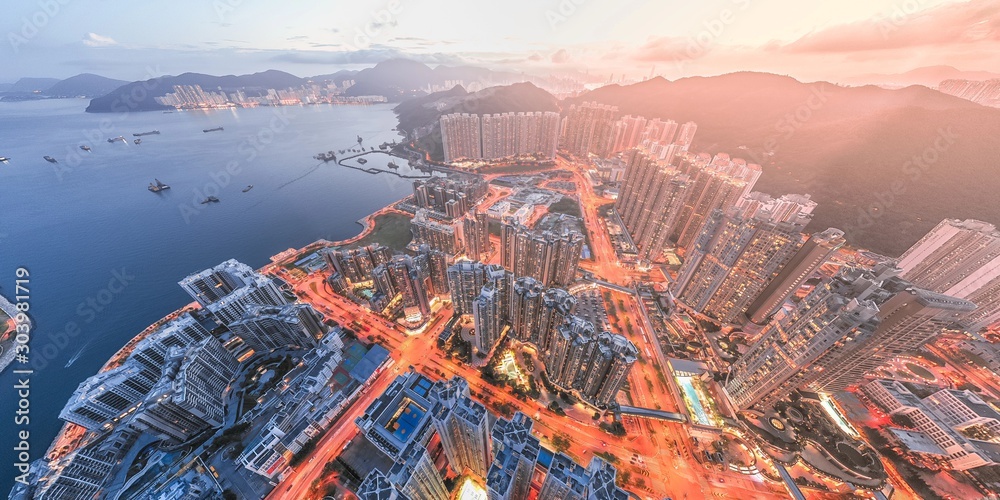 Ταπετσαρία Hong Kong Architectures view from high angle