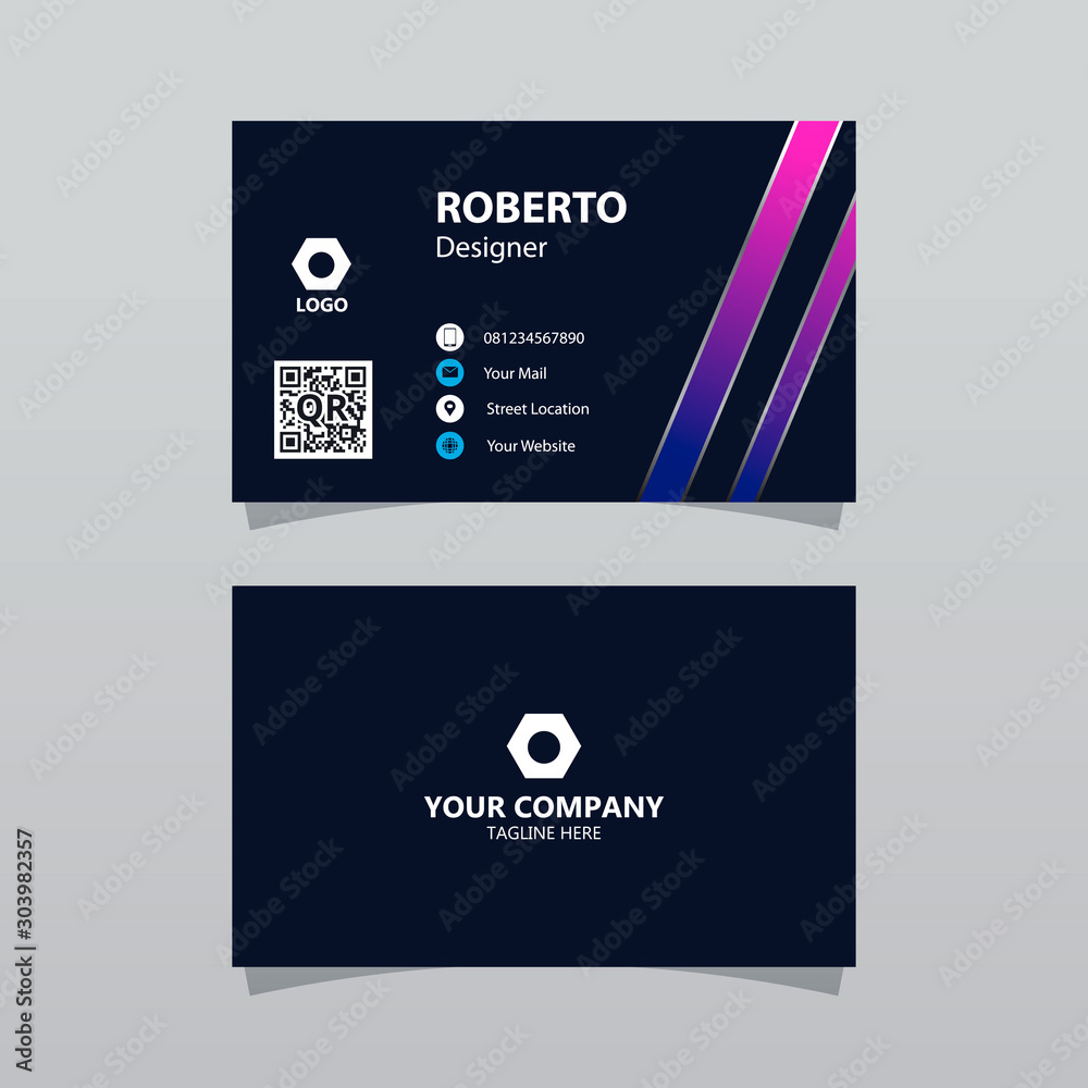 Fototapeta premium Modern bussines card template. Elegant element composition design with clean concept.