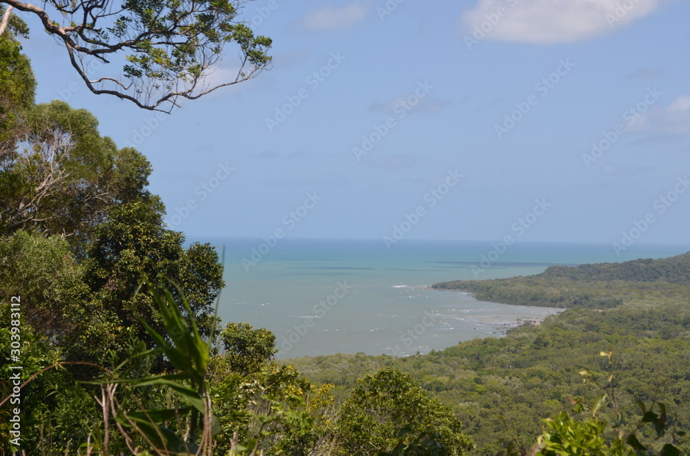 view of sea Bloomfield track far North Queensland Australia cape tribulation