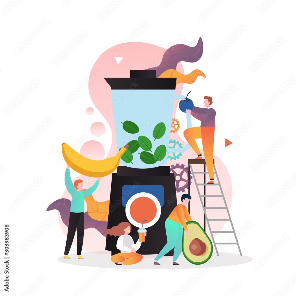 Fotografie Healthy smoothie vector concept for web banner, website page
