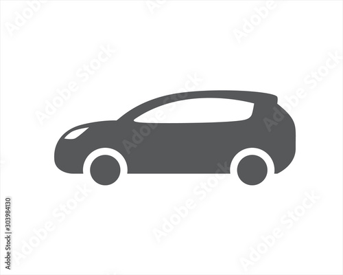 Car vector icon. Isolated simple front logo illustration. Sign symbol. Auto style car logo design with concept sports vehicle icon silhouette.