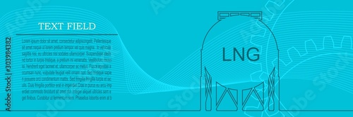 Energy and Power icon. Energy generation and heavy industry. Gas storage tank. Horizontal thin line style web banner