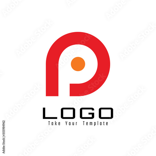 letter p logo design and template photo