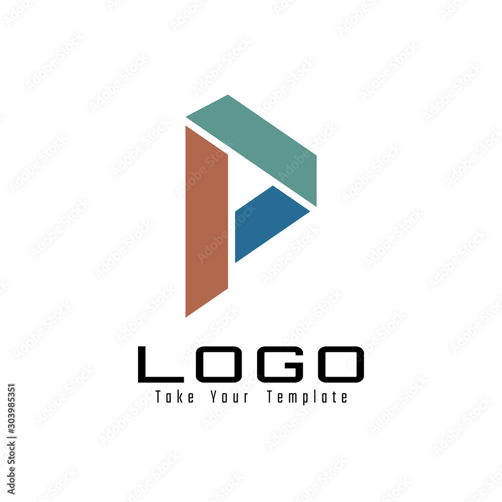 letter p logo design and template Stock Vector | Adobe Stock