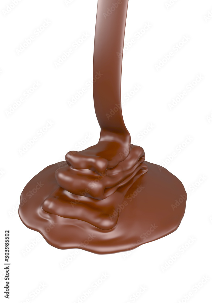 Melt chocolate drop on white background,3d rendering Include clipping path. Melt chocolate drop on white background,3d rendering Include clipping path.