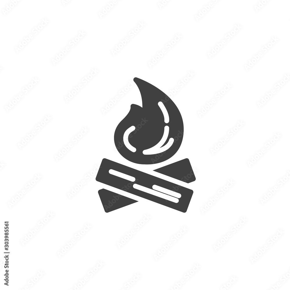 Campfire flame vector icon. filled flat sign for mobile concept and web design. Bonfire wood glyph icon. Symbol, logo illustration. Vector graphics Campfire flame vector icon. filled flat sign for mobile concept and web design. Bonfire wood glyph icon. Symbol, logo illustration. Vector graphics