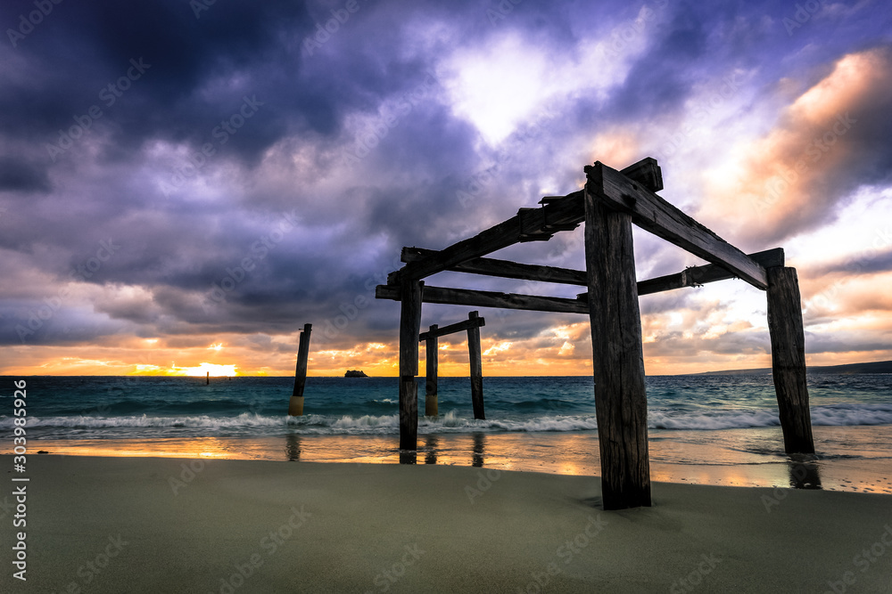 Ταπετσαρία Dusk sunset view from Hamelin Bay, Perth, Australia looking towards Indian Ocean