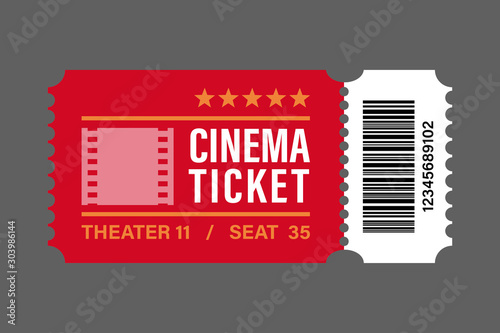 red cinema tickets icon vector illustration designed in the flat style.