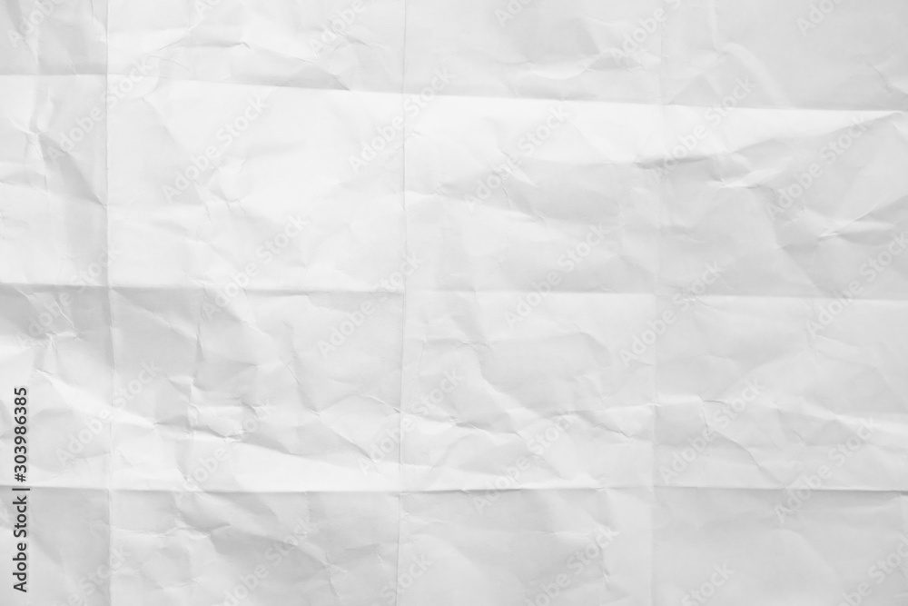 Fototapeta premium White crumpled paper texture background.