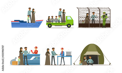 Refugees Escaping From their Country Heading to Host Country