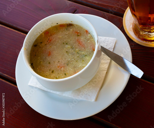 Polevka, traditional czech soup photo