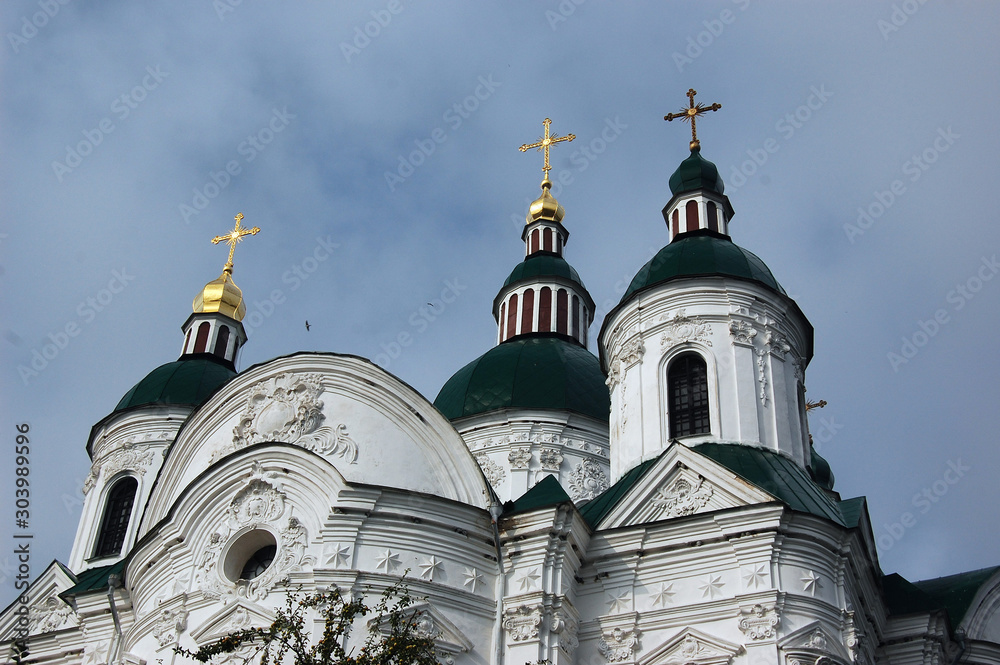 Russian orthodox cathedral in historical Russian town of Chernigov, Ukraine. 