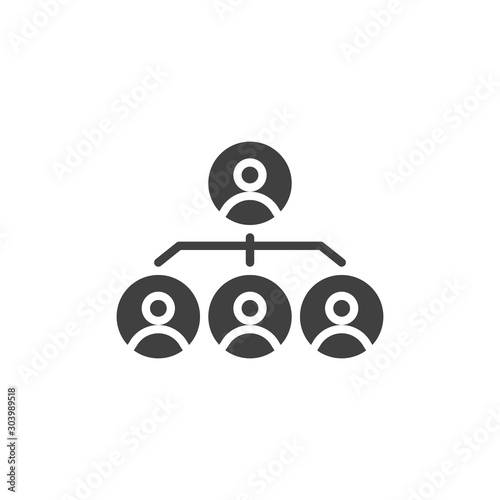 Hierarchical structure vector icon. filled flat sign for mobile concept and web design. People organization group glyph icon. Symbol, logo illustration. Vector graphics
