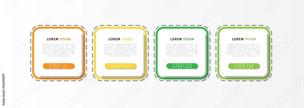 Vector infographic design template with 4 options or steps. Can be used for process diagram, workflow layout, info graph, annual report, flow chart. Vector Illustration Vector infographic design template with 4 options or steps. Can be used for process diagram, workflow layout, info graph, annual report, flow chart. Vector Illustration