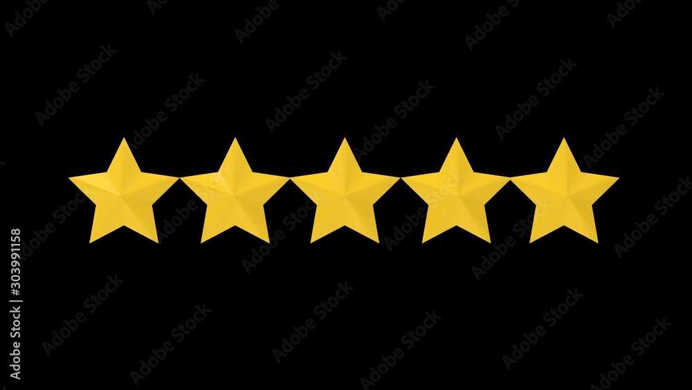 3d rendering of star rating symbols isolated in a studio background 3d rendering of star rating symbols isolated in a studio background